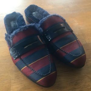 J Crew Striped Loafer Mules